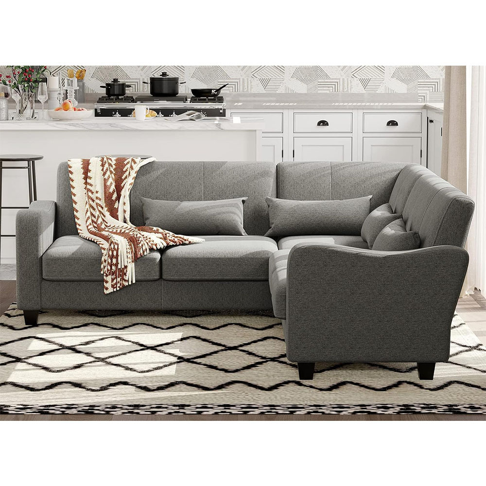 Belffin Fabric L Shaped Sofa Small Sectional Couch