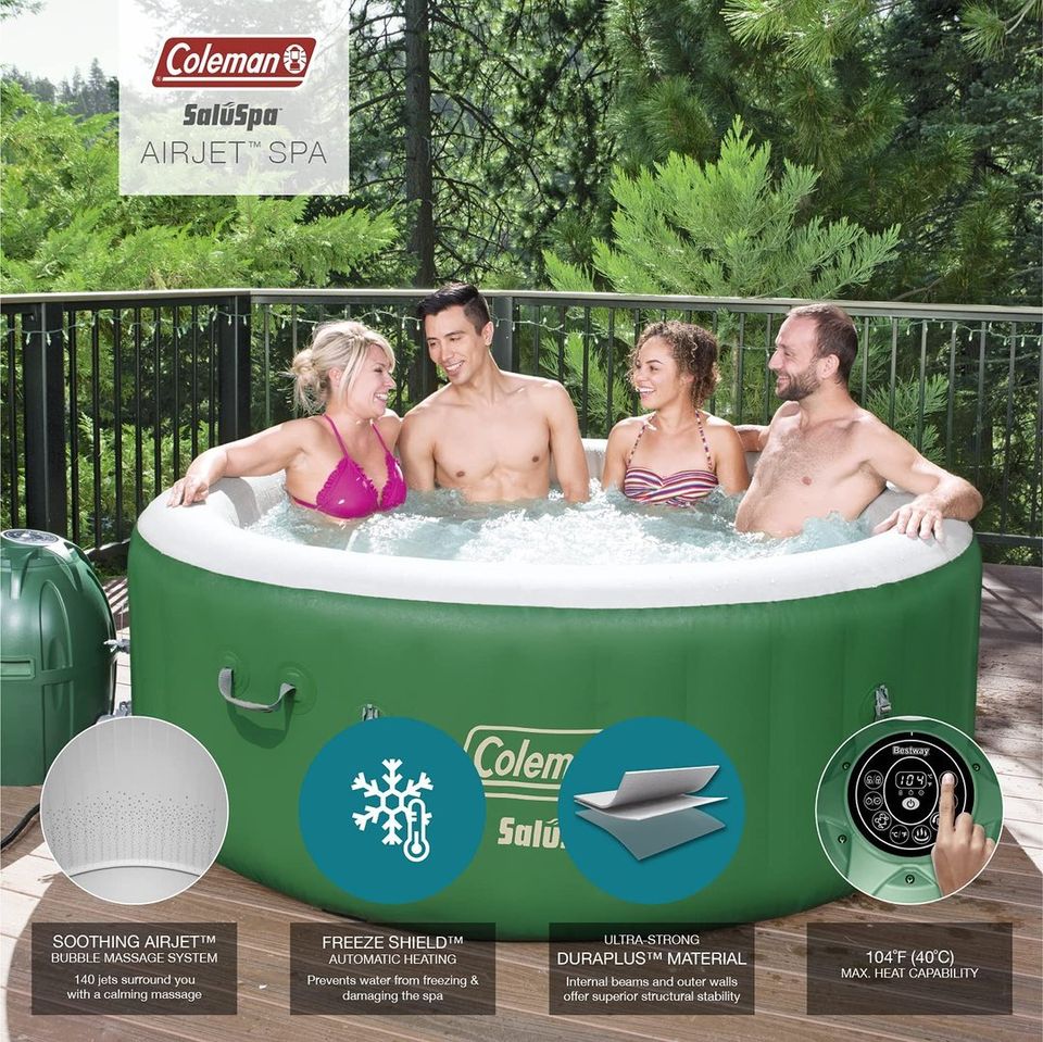 4 person outdoor portable inflatable hot tub spa
