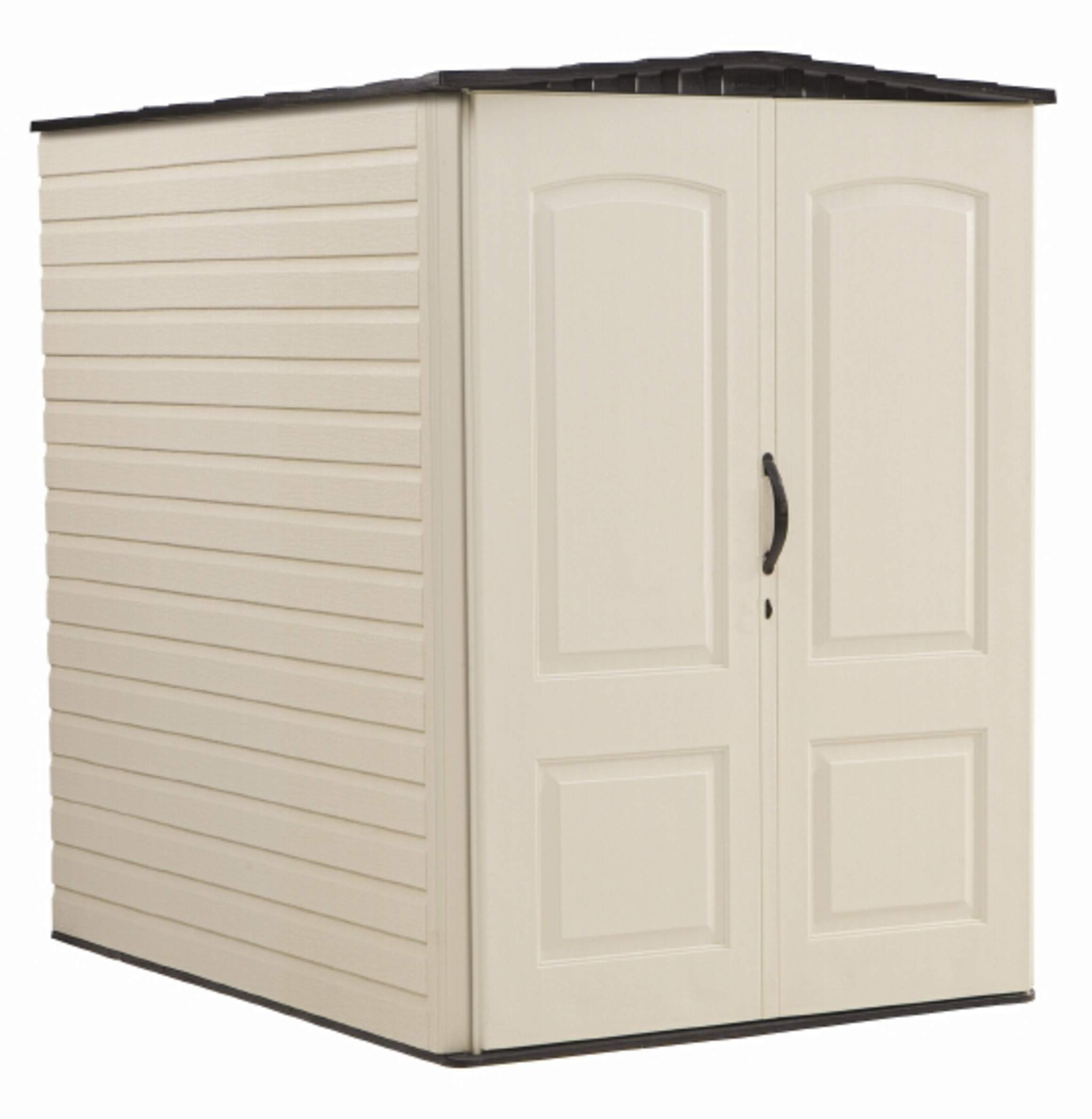 【Storage Shed】Large Plastic Vertical Resin Weather Resistant Storage Shed, 5x6 Ft, Sandstone