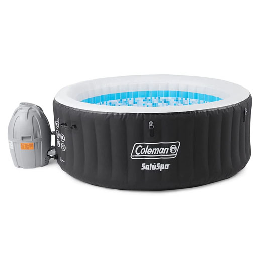 Outdoor portable inflatable hot tub spa for 4 persons with 120 nozzles, pumps, 2 filter elements and bathtub cover