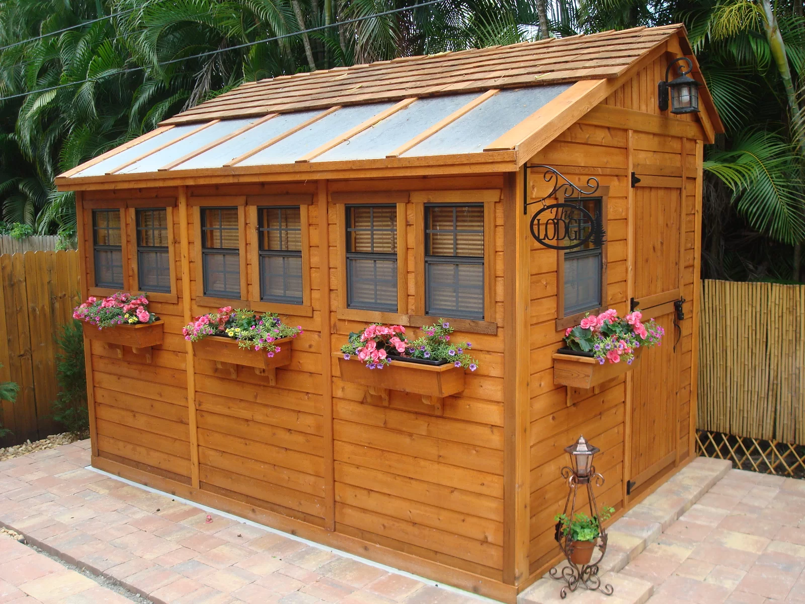 【Storage Shed】8 ft. W x 12 ft. D Cedar Wood Sunshed Garden Shed