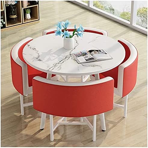 【Furniture】【BS】Kitchen Dining Table Set Round Dining Table Set for Home, Home Furniture Set 1 Table 4 Chairs