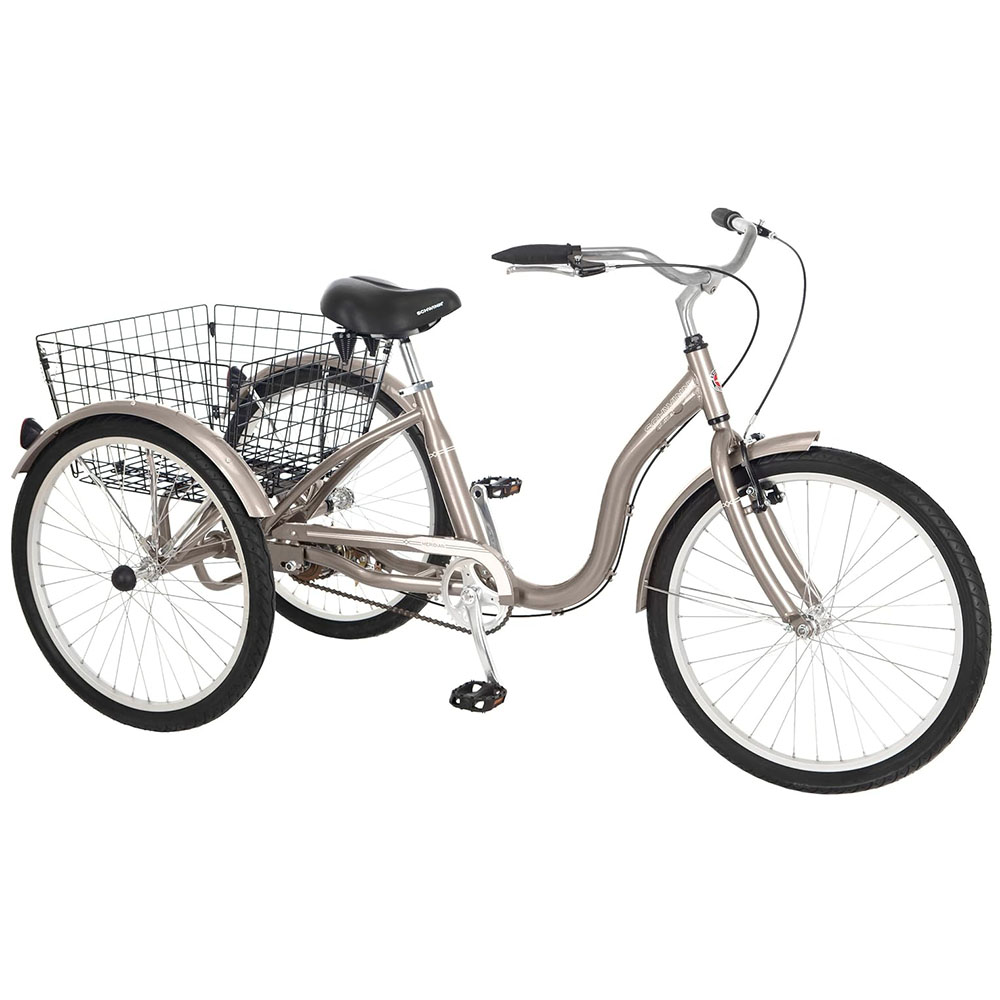 Schwinn Meridian Adult Tricycle, 24 or 26-Inch Wheel Options, Low Step-Through Aluminum Frame