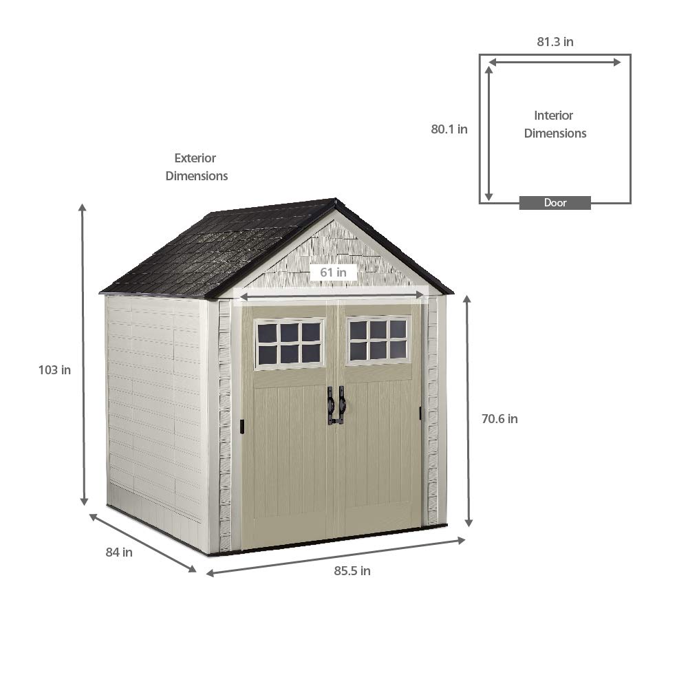 【Storage Shed】Outdoor Storage Shed, 7X7 feet, Resin Weather Resistant