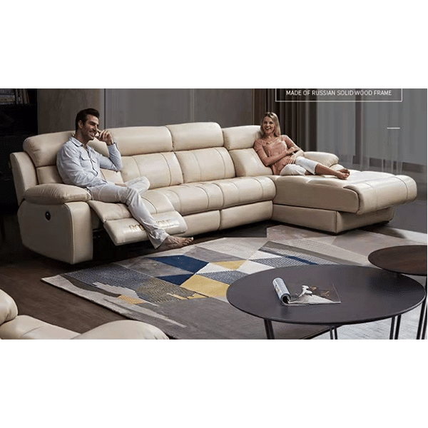 Leather electric function sofa leather art large and small apartment combination living room furniture modern minimalist zero wall decoration