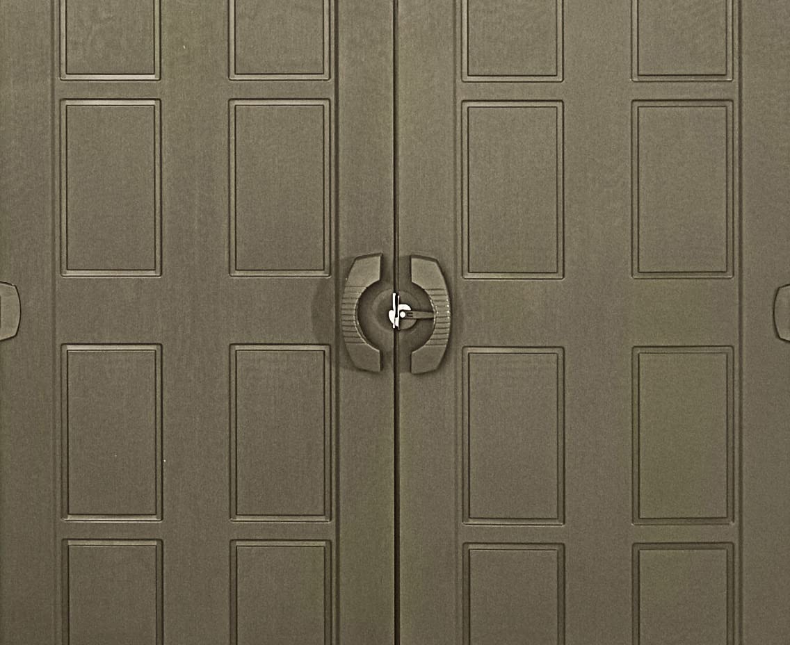 【Storage Shed】10x8 Large Resin Outdoor Shed for Patio Furniture, Lawn Mower, and Bike Storage, Taupe