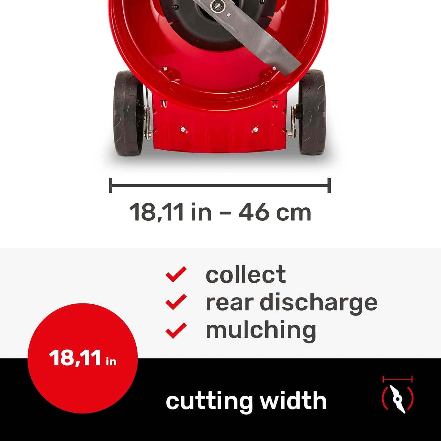 Mountfield lawn mower with manual drive, model HP185, red and grey, item 2L0481043/MC