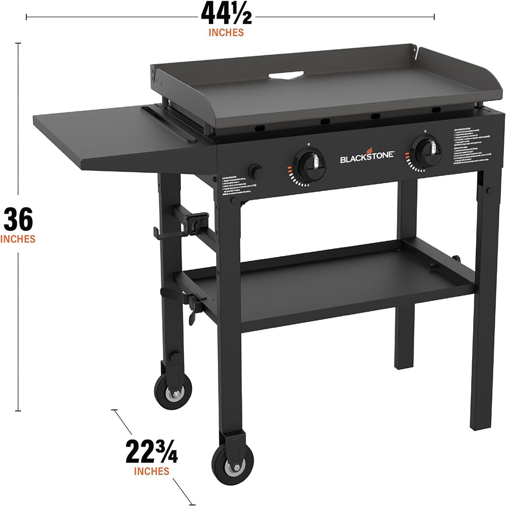 Blackstone Flat Top Gas Grill Griddle 2 Burner Propane Fuelled Rear Grease Management System