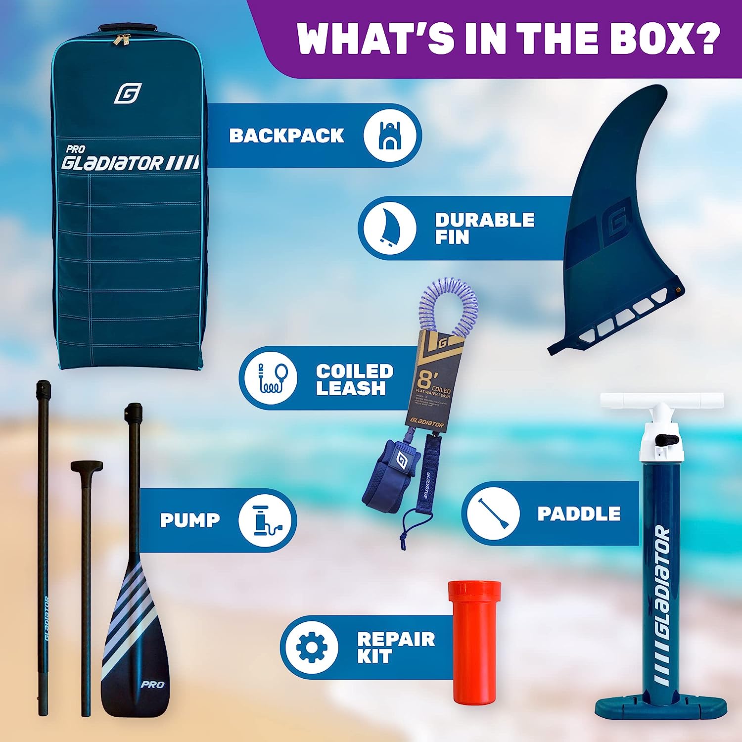 Gladiator Pro 10.4，10.8 Inflatable Paddle Board Package - 2022 EX-DISPLAY