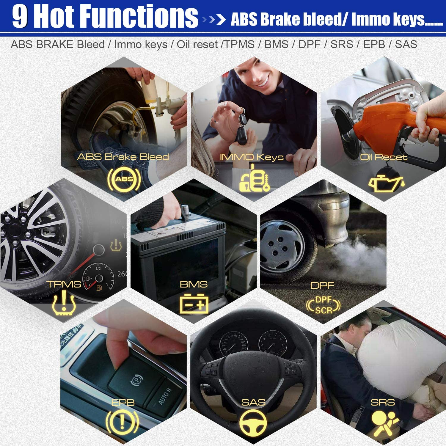 Autel MaxiCOM MK808BT Car Diagnostic Scan Tool, 2022 Newest Upgraded Ver. of MK808, MX808, All Systems Diagnosis & 25+ Services, ABS Bleed, Oil Reset, EPB, SAS, DPF, BMS, Throttle, Injector Coding