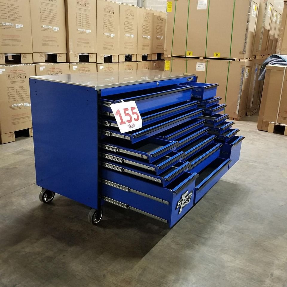 Dent Extreme Tools 72 x 30 19 Drawers Triple Bank Roller Cabinet With Stainless Steel Top C Showroom Demo